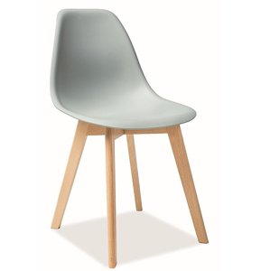 Jídelní židle RISO světle šedá/buk