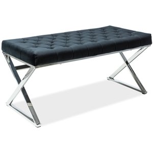 Čalouněná lavice ONYX černá/stříbrná