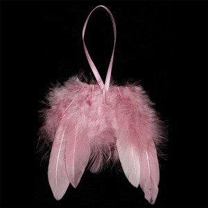 Andělská křídla z peří , barva růžová,baleno 12 ks. Cena za 1 ks. AK6112-PINK