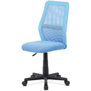 Kancelářská židle, modrá MESH + ekokůže, výšk. nast., kříž plast černý KA-V101 BLUE