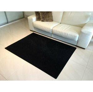 Kusový černý koberec Eton (Varianta: 1 m2 bez obšití)