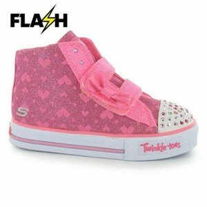 Skechers - Twinkle Toes Shuffle Infant Girls Trainers – Pink - C6 (23)