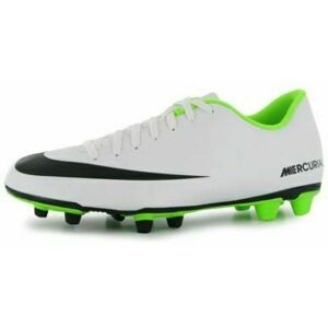 Nike - Mercurial Vortex FG Mens Football Boots – White/Blk/Green - 6