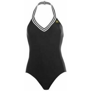 Adidas - 3 Stripe Halterneck Swimsuit Ladies – Blk/Wht/MTGold - M