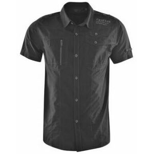 Crafted - Short Sleeved Shirt – Black Stripe - XXL