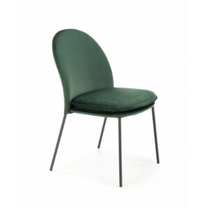 Kovová židle K443, tmavě zelená
