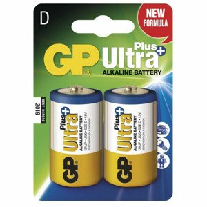 Baterie GP Ultra Plus Alkaline D, (LR20, velký monočlánek), 2ks