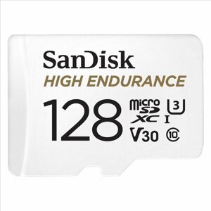 Paměťová karta Sandisk microSDXC High Endurance Video 128 GB C 10 U3 V30, adaptér