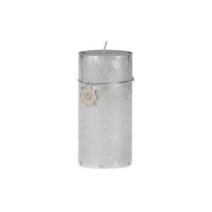 Svíčka vánoční, stříbrná barva. 426g vosku SVW1271-STRIBRNA