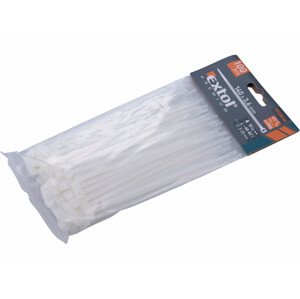 Pásky stahovací na kabely bílé, 140x3,6mm, 100ks, nylon PA66