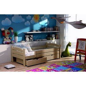 Dětská postel DP 005 KOMPLET, Rozměr : 180 cm x 80 cm , Povrchová úprava : Bezbarvý ekologický lak