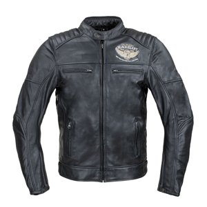 Pánská kožená bunda W-TEC Black Heart Wings Leather Jacket (Velikost: 3XL, Barva: černá)