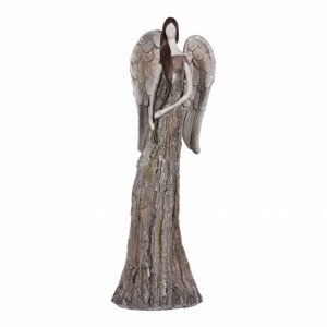 Anděl s dlouhými vlasy, polyresinová dekorace KEM8130