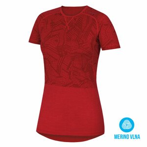 Merino termoprádlo Dámské triko s krátkým rukávem červená (Velikost: L)