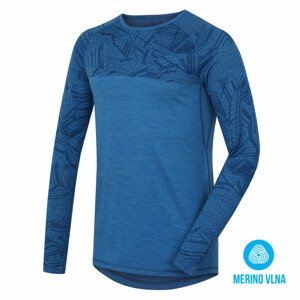 Merino termoprádlo Pánské triko s dlouhým rukávem tm. modrá (Velikost: L)