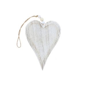Srdce dřevěné, dekorace na pověšení. OC3757