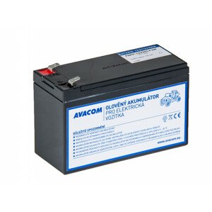 Baterie Avacom (olověný akumulátor) 12V 9Ah do vozítka Peg Pérego - neoriginální