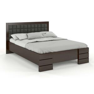 Dřevěná čalouněná postel Gotland High BC, buk (Barva dřeva: Palisandr, Barva látky: Casablanca 2316, Rozměr: 200x200 cm)