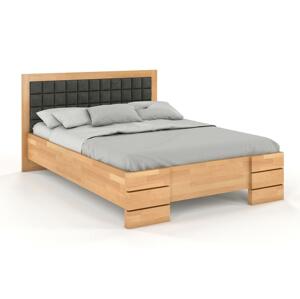 Dřevěná čalouněná postel Gotland High BC, buk (Barva dřeva: Přirodní, Barva látky: Casablanca 2316, Rozměr: 200x200 cm)