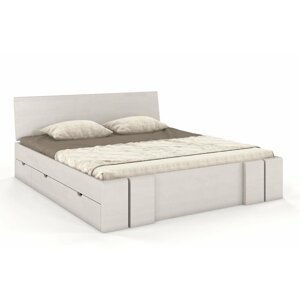 Dřevěná postel s úložným prostorem Skandica VESTRE Maxi & DR, borovice (Rozměr: 160x200 cm, Barva: Bílá)
