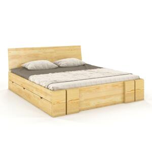 Dřevěná postel s úložným prostorem Skandica VESTRE Maxi & DR, borovice (Rozměr: 120x200 cm, Barva: Přírodní)