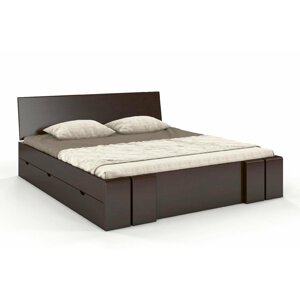 Dřevěná postel s úložným prostorem Skandica VESTRE Maxi & DR, buk (Rozměr: 200x200 cm, Barva: Palisander)