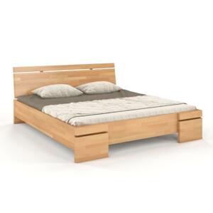 Dřevěná postel s úložným prostorem Skandica SPARTA Maxi & ST, buk (Barva: Přírodní, Rozměr: 140x200 cm)