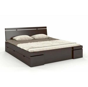 Dřevěná postel Skandica SPARTA Maxi & DR, se šuplíky, buk (Rozměr: 120x200 cm, Barva: Palisander)