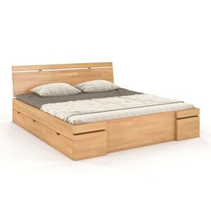Dřevěná postel Skandica SPARTA Maxi & DR, se šuplíky, buk (Rozměr: 140x200 cm, Barva: Přírodní)