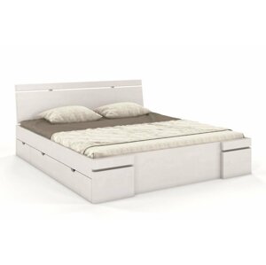 Dřevěná postel Skandica SPARTA Maxi & DR, se šuplíky, buk (Rozměr: 180x200 cm, Barva: Bílá)
