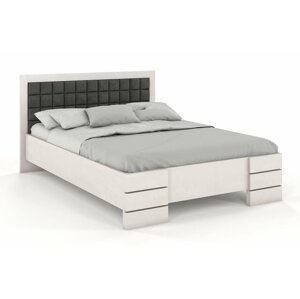 Čalouněná postel GOTLAND High BC Long s úložným prostorem, delší o 20cm, buk (Barva dřeva: Bilá, Barva látky: Casablanca 2316, Rozměr: 200x220 cm)