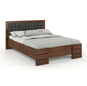 Čalouněná postel GOTLAND High BC Long, delší o 20cm, borovice (Barva dřeva: Ořech, Barva látky: Casablanca 2316, Rozměr: 200x220 cm)
