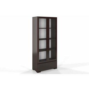 Dřevěná vitrína s prosklenými dveřmi Sandemo 1S80, buk (Barva: Palisander)
