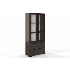 Dřevěná vitrína s proskelnými dveřmi Sandemo 2S80, buk (Barva: Palisander)