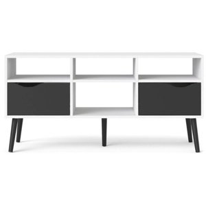 TV stolek Retro 391 bílá/černá