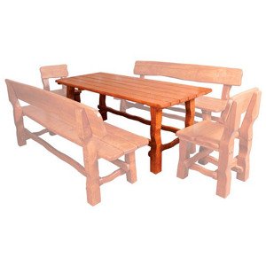 Zahradní stůl MO212, 200x75x80, olše lakovaný (Barva dřeva: Brunat + impregnat)