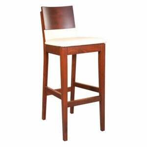Čalouněná barová židle KT192, v80, buk (Barva dřeva: Cherry, Potah: Ekokůže)