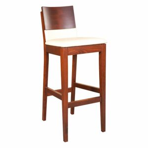 Čalouněná barová židle KT392, dub (Barva dřeva: Bělená, Potah: Ekokůže)