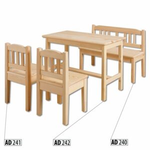 Dětská jídelní lavice AD240, 70x30x30, borovice (Barva dřeva: Přírodní (lakovaná))