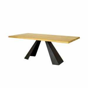 Jídelní stůl ST370, 160x75x90, dub/kov (Délka: 90, Barva dřeva: Přírodní (lakovaná))