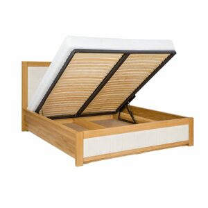 Čalouněná postel LK114 BOX, 180x200, buk (Barva dřeva: Koniak)