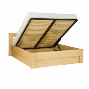 Dřevěná postel LK211 BOX, 140x200, dub (Barva dřeva: Bělená)