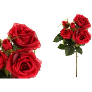 Růže puget, barva červená. Květina umělá. SG5698, sada 12 ks