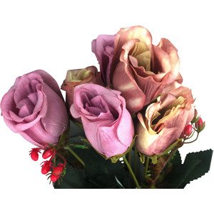Růže puget, barva lila-smetanová. Květina umělá. SG5957, sada 2 ks