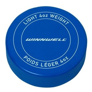 Hokejový puk Winnwell modrý JR odlehčený s logem (Barva: Modrá)