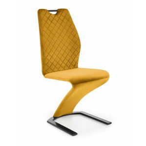 Čalouněná jídelní židle K442, žlutá