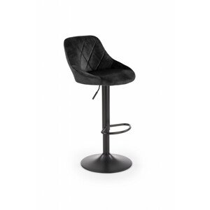 Barová židle H101, černá, samet/kov
