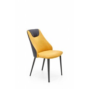 Čalouněná jídelní židle K470, žlutá / šedá