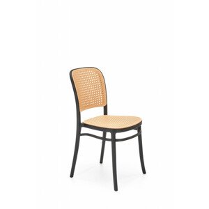 Čalouněná jídelní židle K483, přírodní / černá