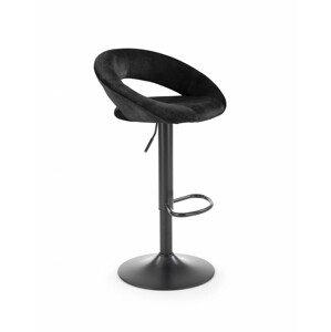 Barová židle H102, černá, látka / kov